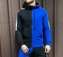 Load image into Gallery viewer, Two Pieces Set Men Half Black Half White Men's Sports Suit