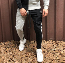 Load image into Gallery viewer, Two Pieces Set Men Half Black Half White Men's Sports Suit
