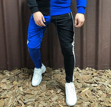 Load image into Gallery viewer, Two Pieces Set Men Half Black Half White Men's Sports Suit