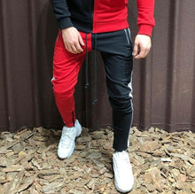Load image into Gallery viewer, Two Pieces Set Men Half Black Half White Men's Sports Suit
