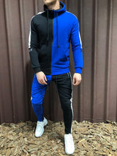 Load image into Gallery viewer, Two Pieces Set Men Half Black Half White Men's Sports Suit