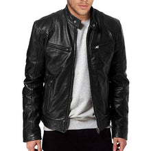 Load image into Gallery viewer, DIHOPE 2020 Motorcycle Leather Jacket Men Men's