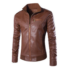 Load image into Gallery viewer, DIHOPE 2020 Motorcycle Leather Jacket Men Men's
